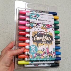 30ct Fabric Markers Bullet Tip Rainbow Graffiti